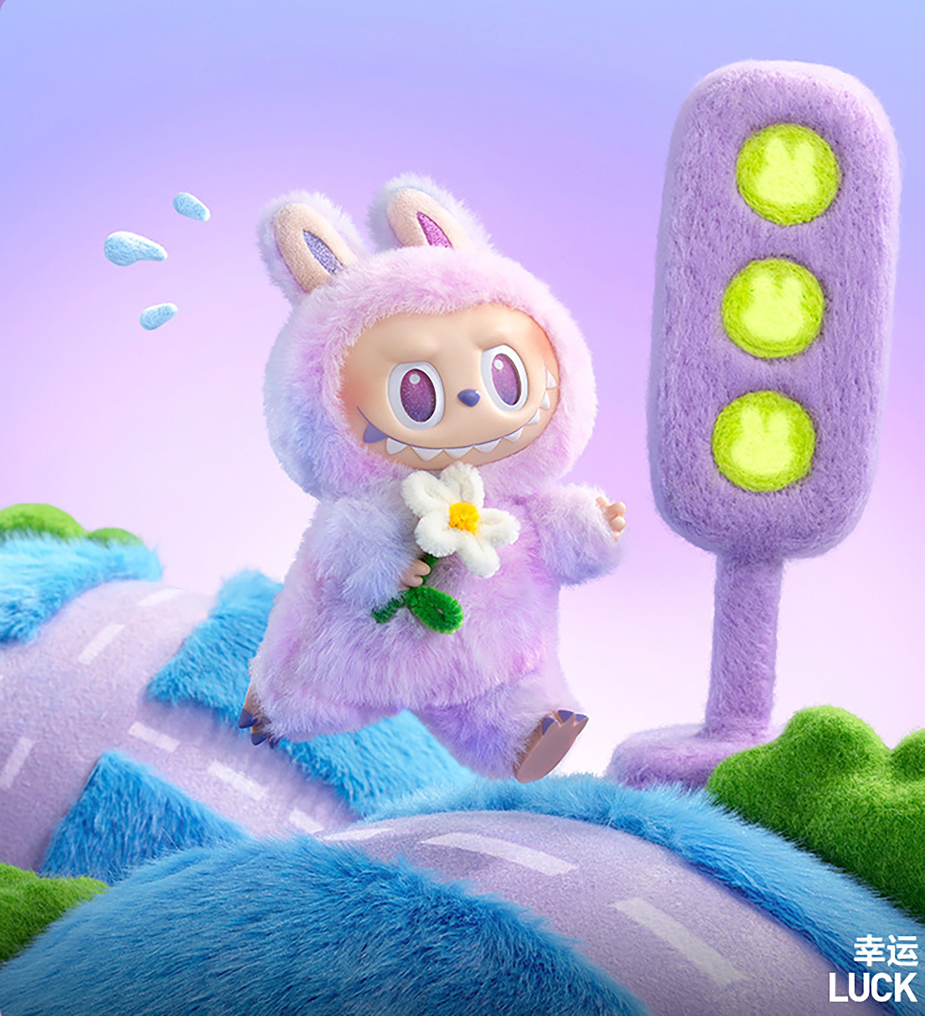 Premium Version Labubu 3.0 "High-Energy Ahead" Series Blind Box - Labubu Macaron Series 3 Plush Doll Keychain