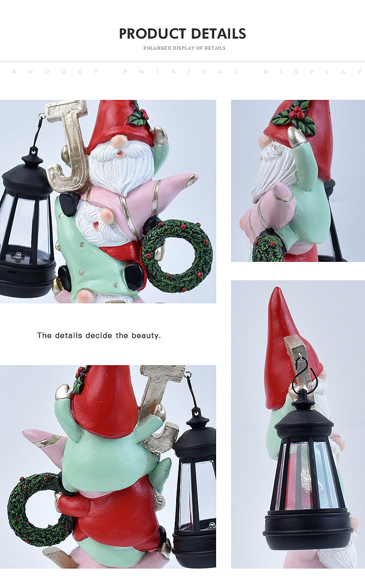 Santa Claus Garden Lights, Christmas Gnomes, Outdoor Decorative Ornaments, Garden Statues, Dwarf Crafts